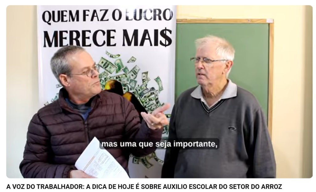 A VOZ DO TRABALHADOR: A DICA DE HOJE É SOBRE AUXILIO ESCOLAR DO SETOR DO ARROZ
