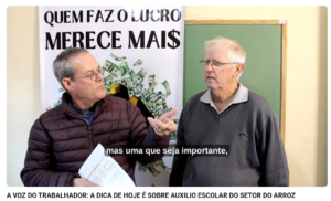 A VOZ DO TRABALHADOR: A DICA DE HOJE É SOBRE AUXILIO ESCOLAR DO SETOR DO ARROZ
